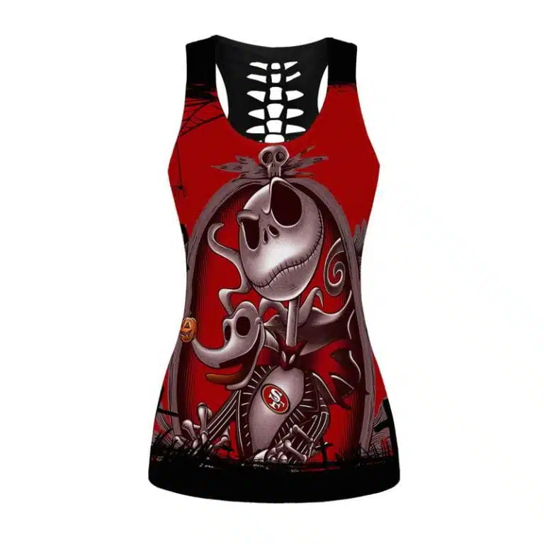 San Francisco 49ers Women's Hollow Out Tank Top & Legging KT46 - Image 2