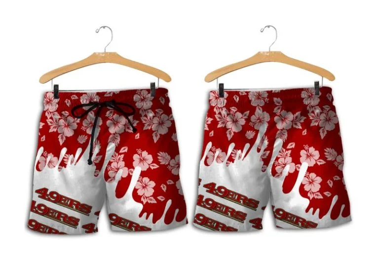 Combo San Francisco 49ers Button-Up Shirt & Men Shorts EK16 - Image 2