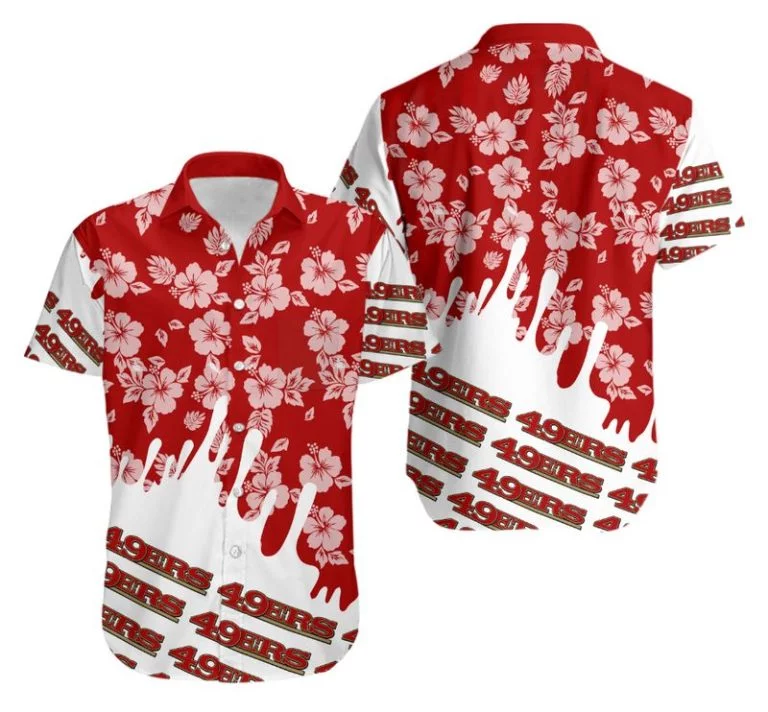 Combo San Francisco 49ers Button-Up Shirt & Men Shorts EK16