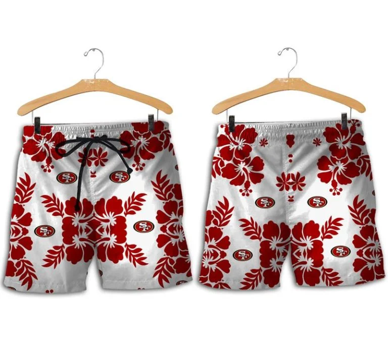 Combo San Francisco 49ers Button-Up Shirt & Men Shorts KE74 - Image 2