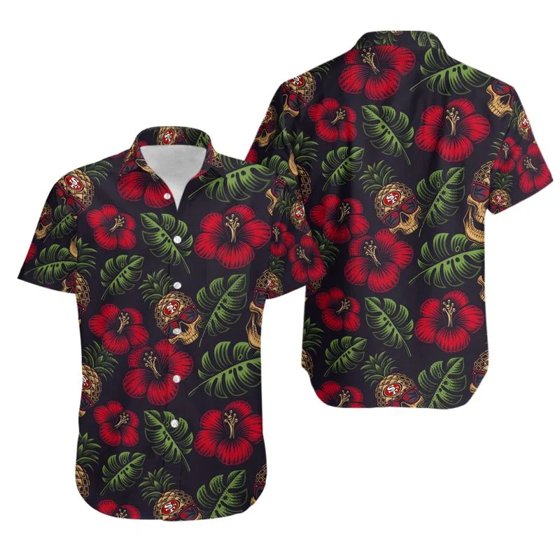 Combo San Francisco 49ers Button-Up Shirt & Men Shorts CH76