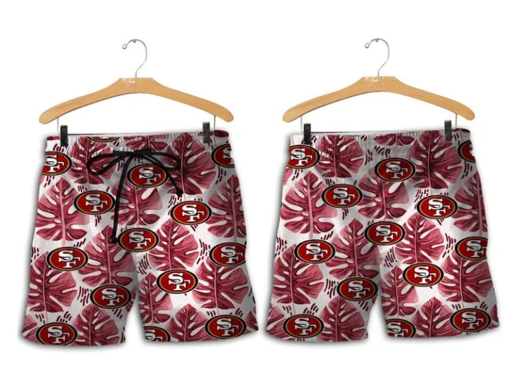 Combo San Francisco 49ers Button-Up Shirt & Men Shorts DT46 - Image 2