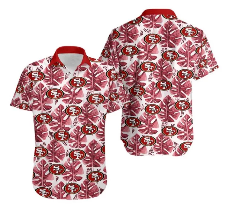 Combo San Francisco 49ers Button-Up Shirt & Men Shorts DT46