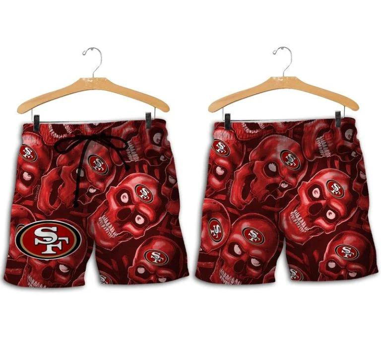 Combo San Francisco 49ers Button-Up Shirt & Men Shorts WJ72 - Image 2