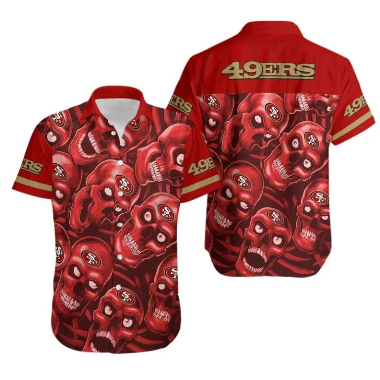 Combo San Francisco 49ers Button-Up Shirt & Men Shorts WJ72