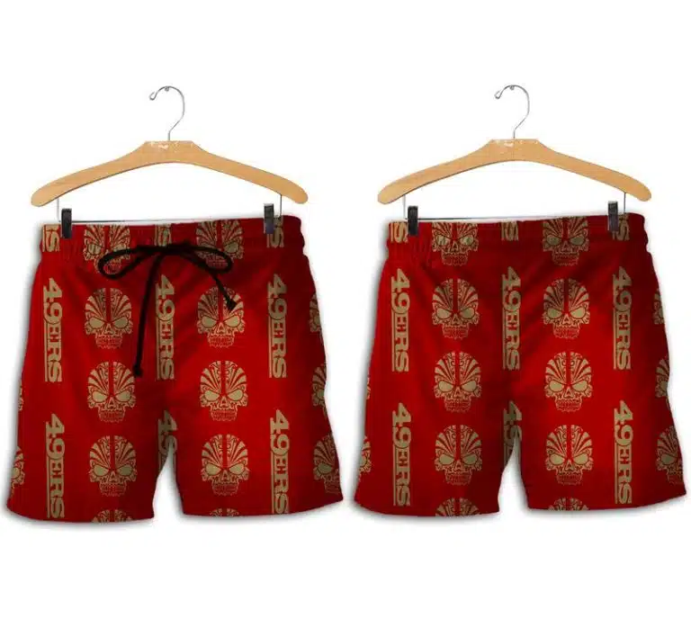 Combo San Francisco 49ers Button-Up Shirt & Men Shorts EL47 - Image 2