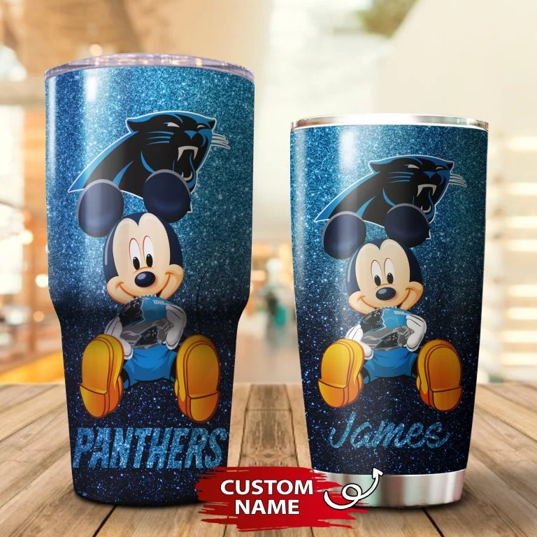 Personalized Mickey Carolina Panthers Tumbler Cup 20oz, 30oz - Image 3