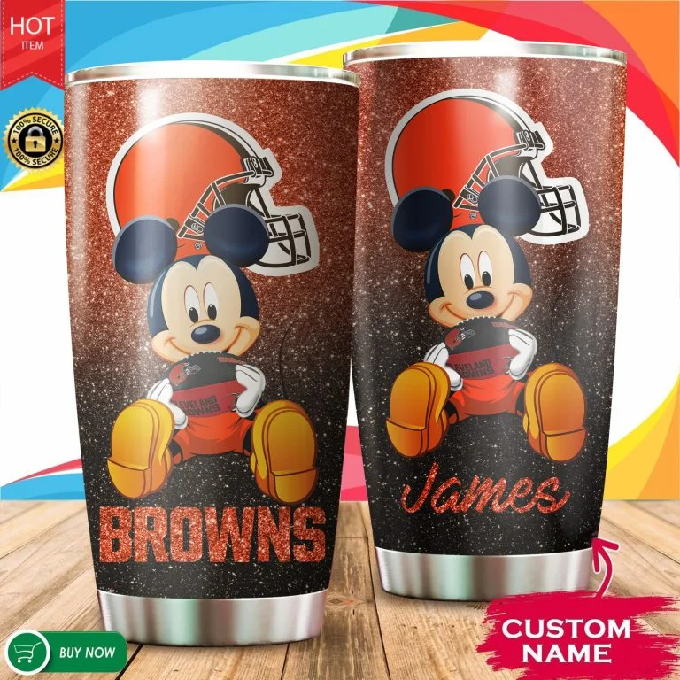 Personalized Mickey Cleveland Browns Tumbler Cup 20OZ, 30OZ