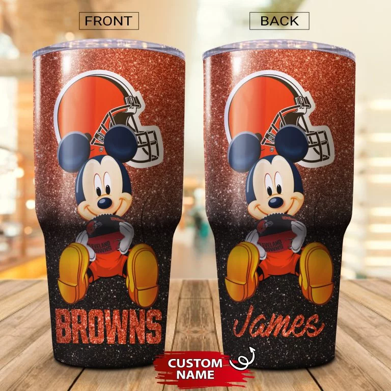 Personalized Mickey Cleveland Browns Tumbler Cup 20OZ, 30OZ - Image 2