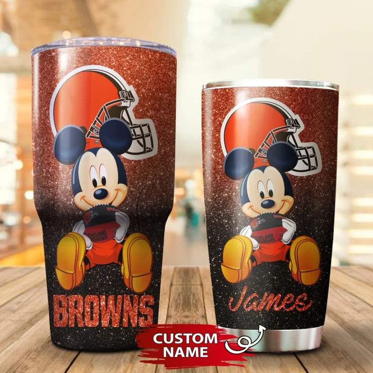 Personalized Mickey Cleveland Browns Tumbler Cup 20OZ, 30OZ - Image 3