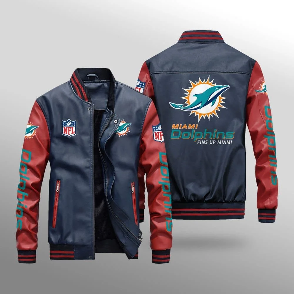 Miami Dolphins Leather Jacket OE43