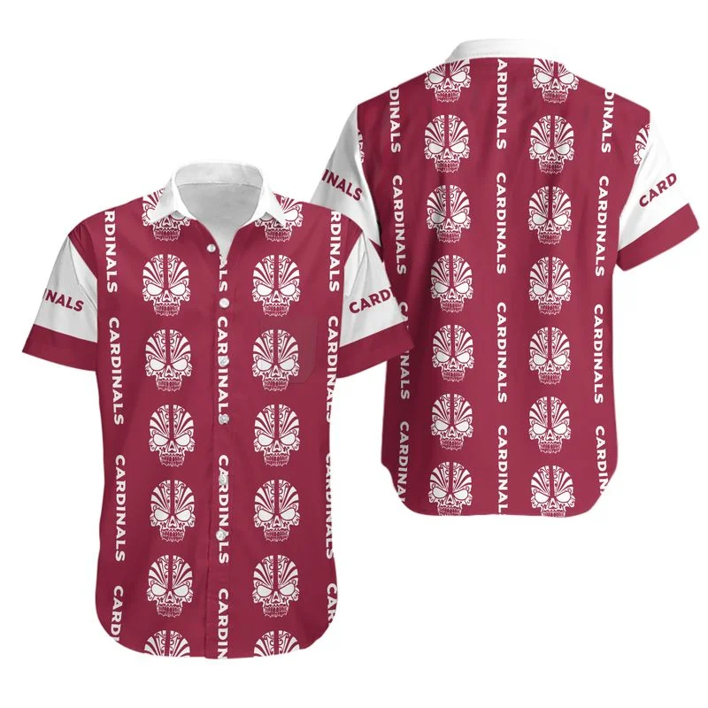 COMBO ARIZONA CARDINALS BUTTON-UP SHIRT & MEN SHORTS EF54
