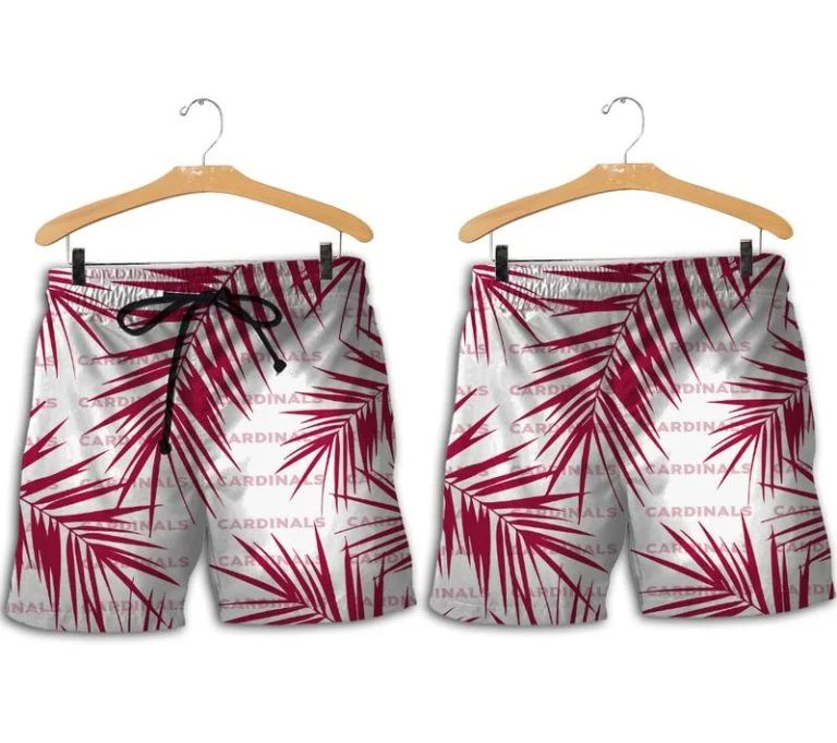 Combo Arizona Cardinals Button-Up Shirt & Men Shorts YW76 - Image 2