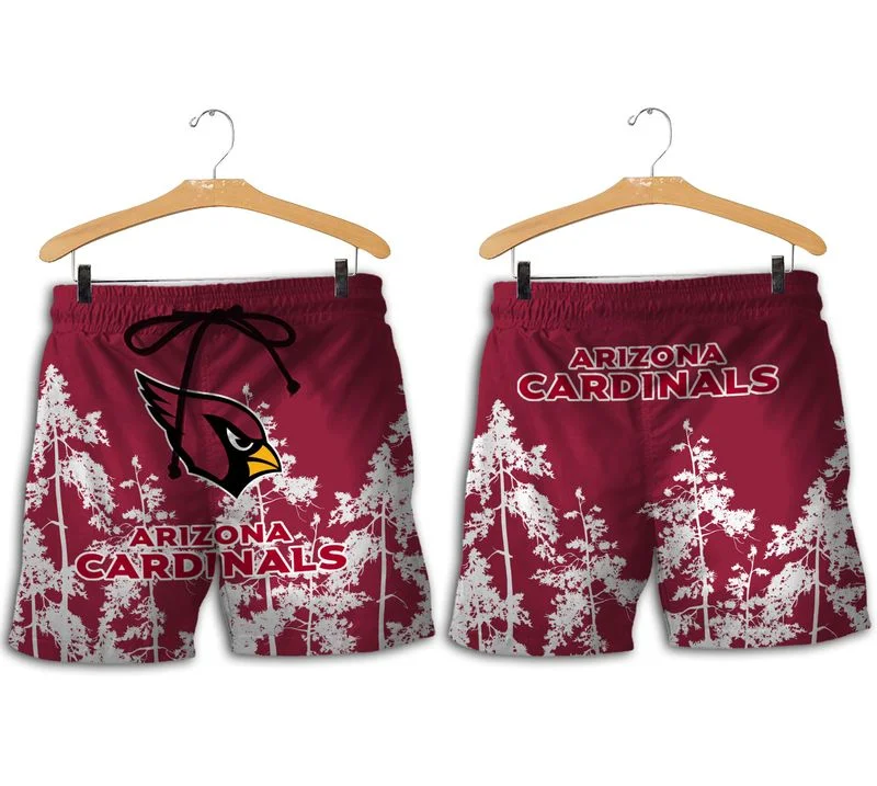 Combo Arizona Cardinals Button-Up Shirt & Men Shorts RL79 - Image 2