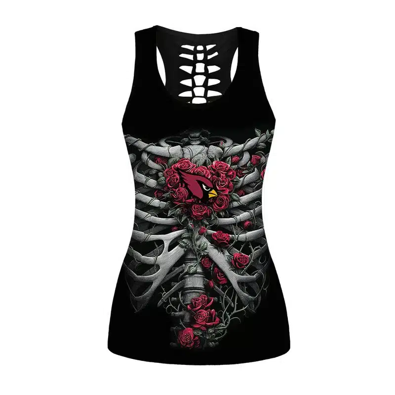 Arizona Cardinals Women's Hollow Out Tank Top + Legging EY67 - Image 2