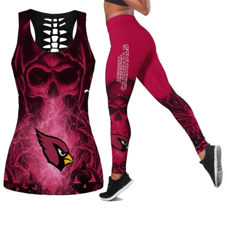 Arizona Cardinals Women's Hollow Out Tank Top + Legging JF71