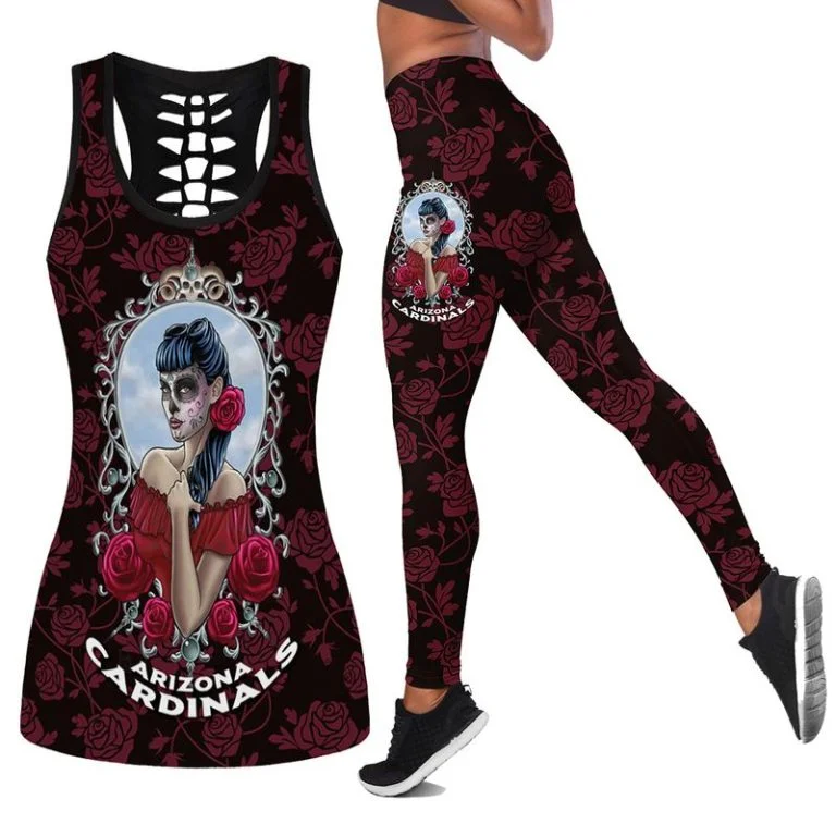Arizona Cardinals Women's Hollow Out Tank Top + Legging UE19