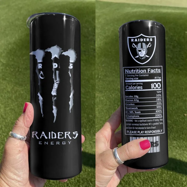Νfl23-Limited Raiders Skinny Tumbler Cup 20OZ & 30OZ