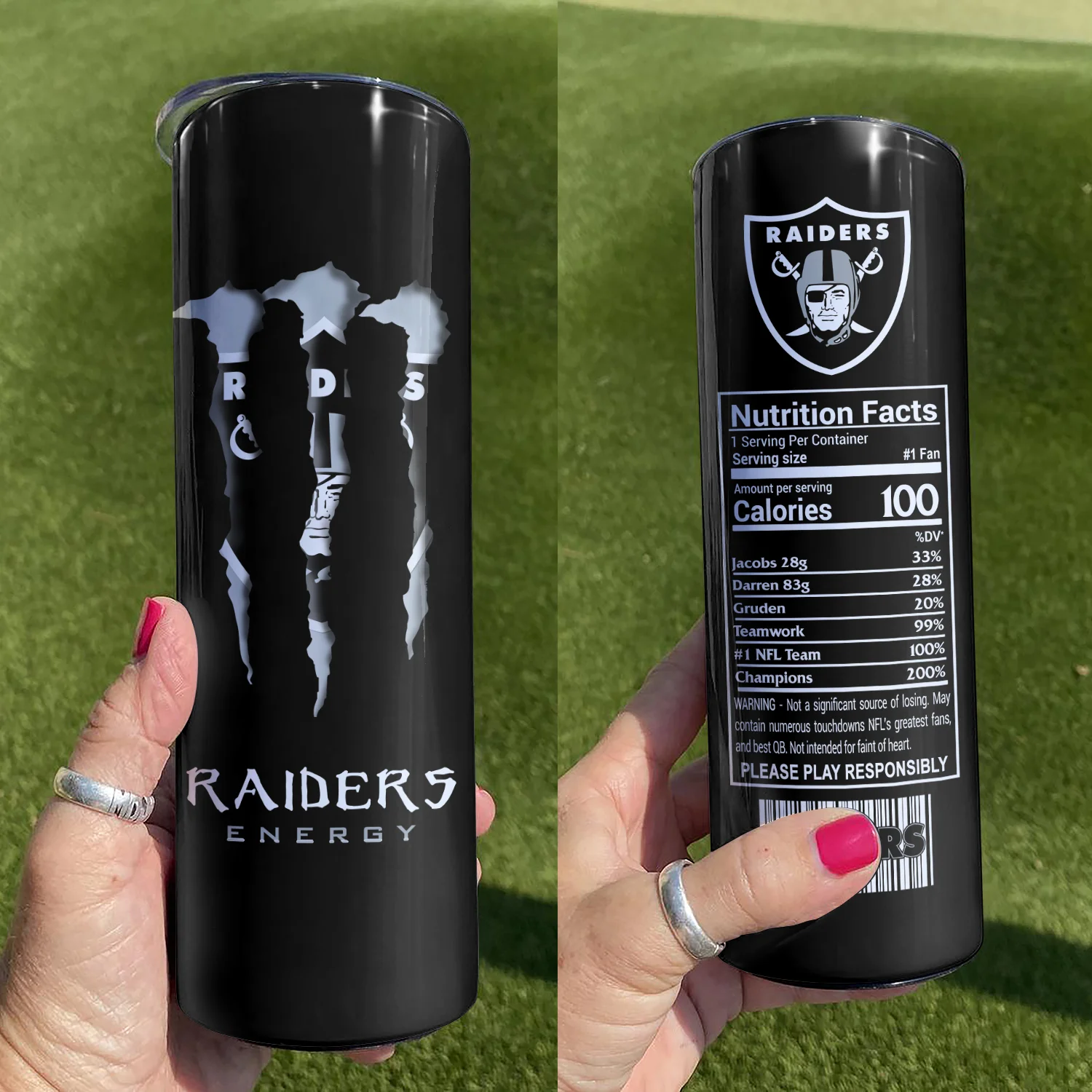 Νfl23-Limited Raiders Skinny Tumbler Cup 20OZ & 30OZ