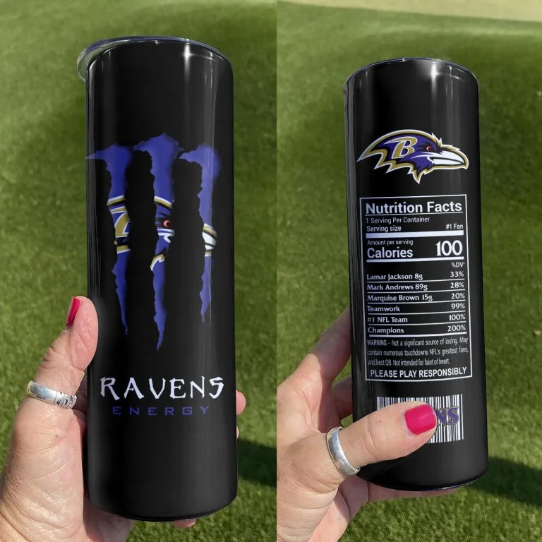 ΝFL03-Limited Edition Ravens Skinny Tumbler Cup 20oz & 30oz