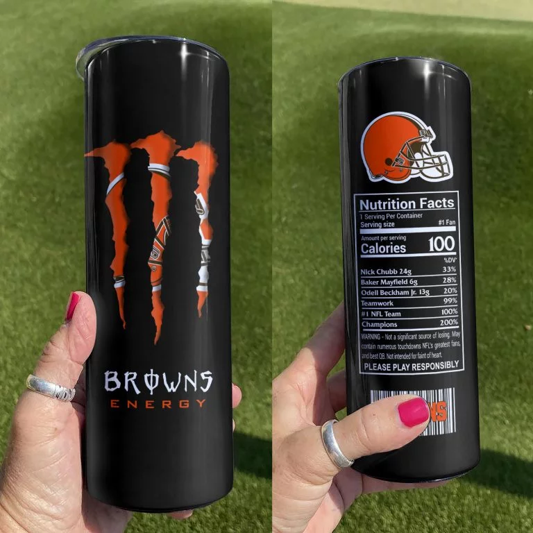 ΝFL08-Limited Edition Cleveland Browns Skinny Tumbler Cup 20OZ & 30OZ