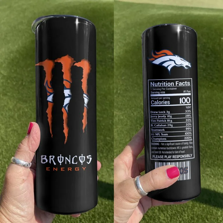 ΝFL10-Limited Edition Denver Broncos Skinny Tumbler Cup 20oz & 30oz