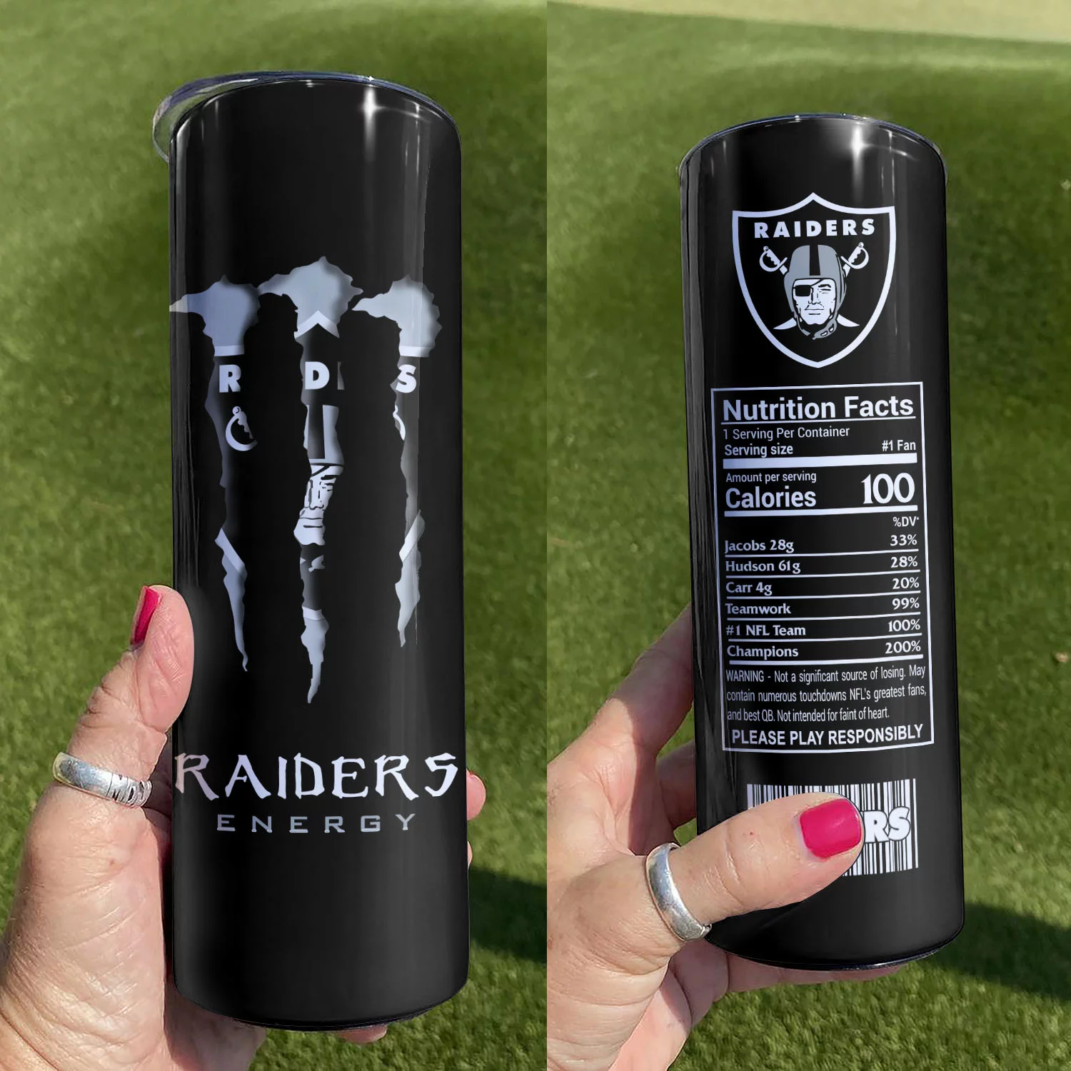 Νfl23-Limited Raiders Skinny Tumbler Cup 20OZ & 30OZ