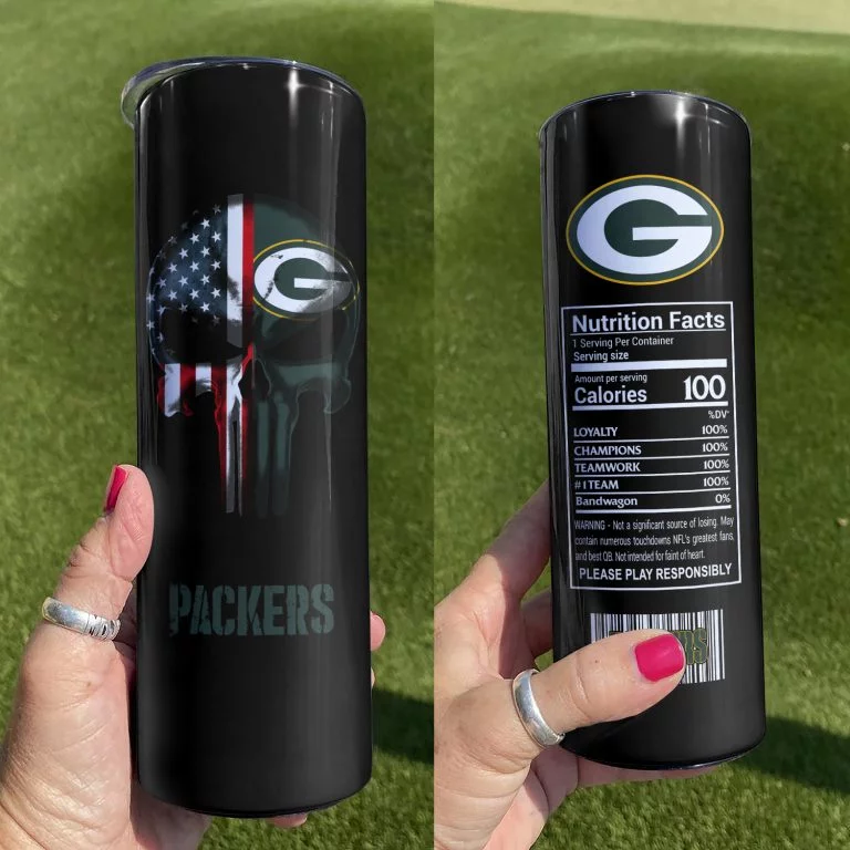ΝFL12-Limited Green Bay Packers Skinny Tumbler Cup 20oz & 30oz