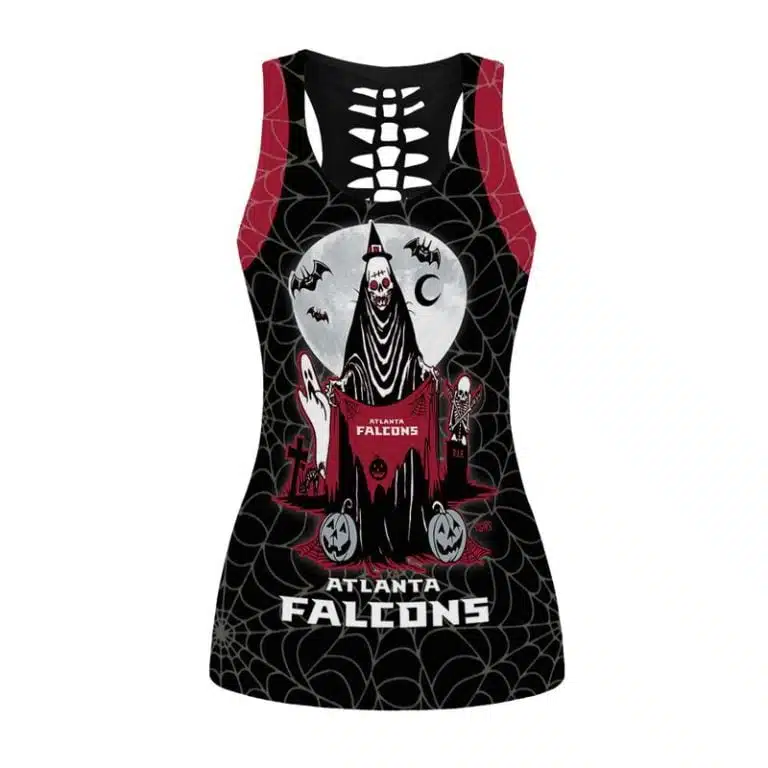 Atlanta Falcons Women's Hollow Out Tank Top + Legging KT11 - Image 2