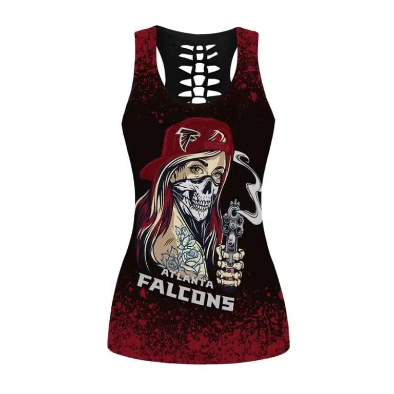 Atlanta Falcons Women's Hollow Out Tank Top + Legging KY10 - Image 2