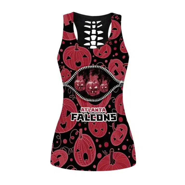 Atlanta Falcons Women's Hollow Out Tank Top + Legging KF71 - Image 2