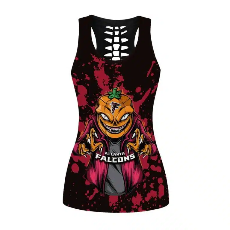 Atlanta Falcons Women's Hollow Out Tank Top + Legging KE22 - Image 2