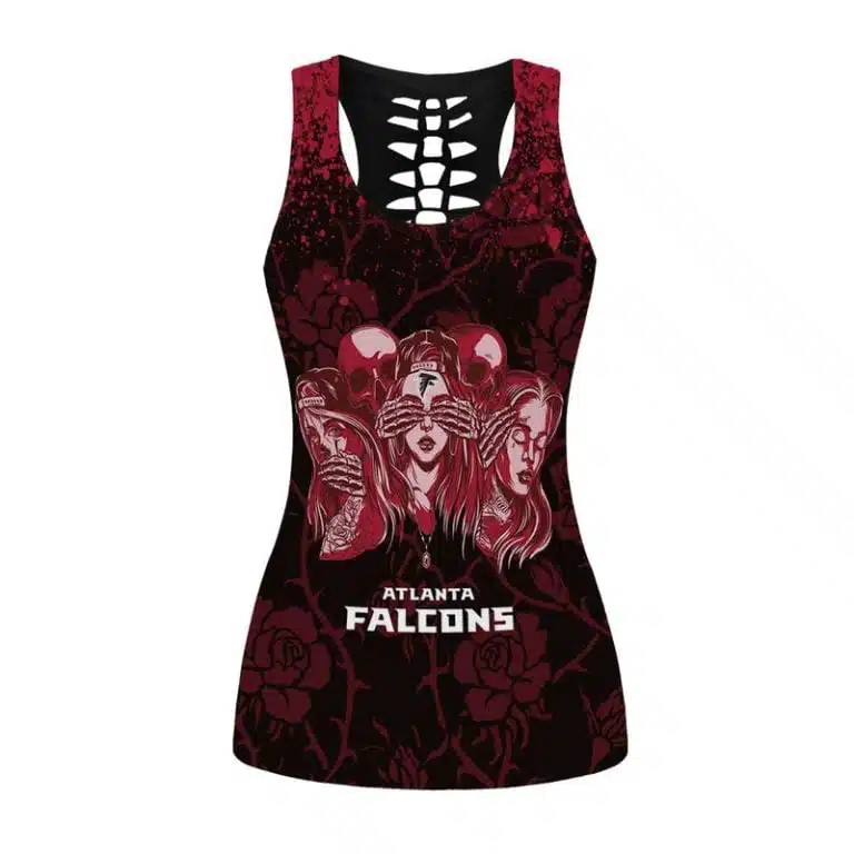 Atlanta Falcons Women's Hollow Out Tank Top + Legging UW57 - Image 2