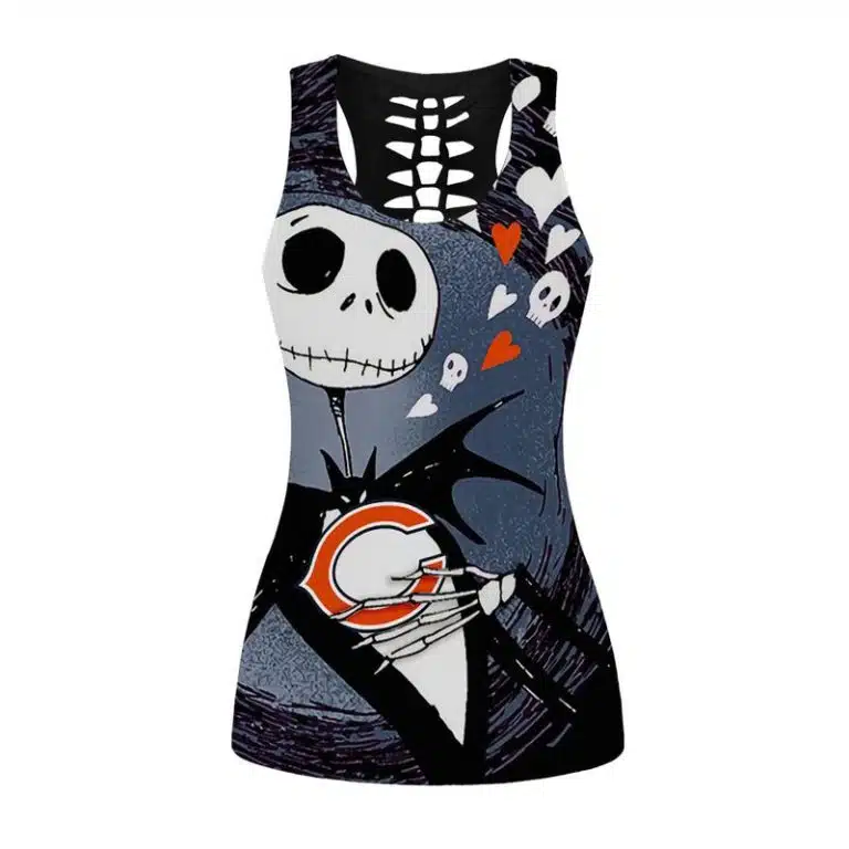 Chicago Bears Women's Hollow Out Tank Top + Legging EK13 - Image 2