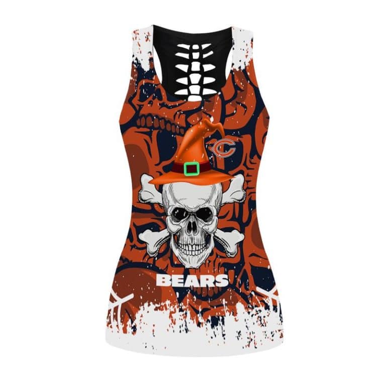 Chicago Bears Women's Hollow Out Tank Top + Legging GH74 - Image 2