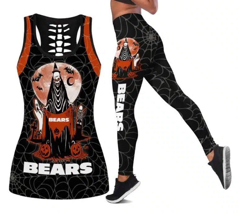Chicago Bears Women's Hollow Out Tank Top + Legging XH67