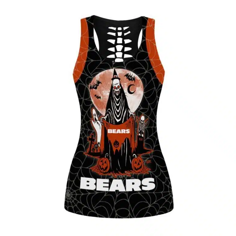 Chicago Bears Women's Hollow Out Tank Top + Legging XH67 - Image 2