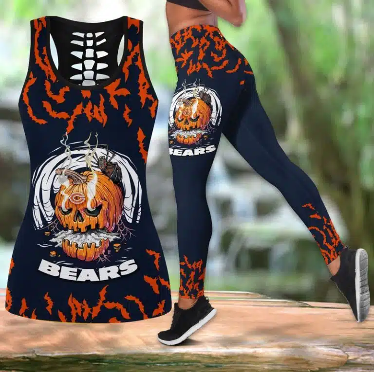 Chicago Bears Women's Hollow Out Tank Top + Legging VJ76