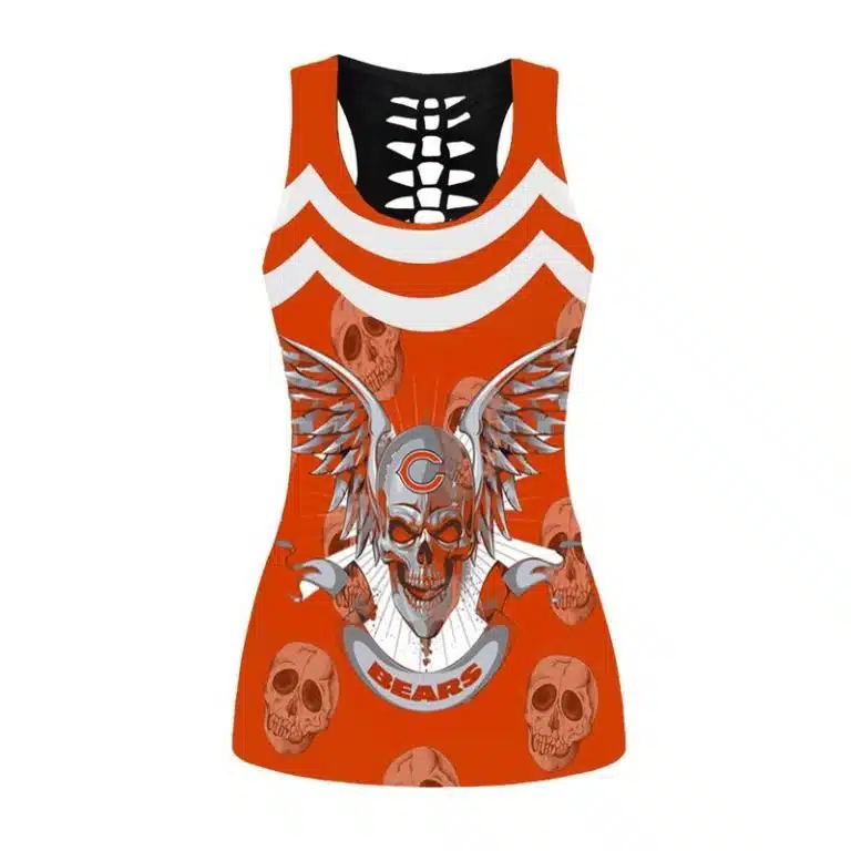 Chicago Bears Women's Hollow Out Tank Top + Legging EK57 - Image 2
