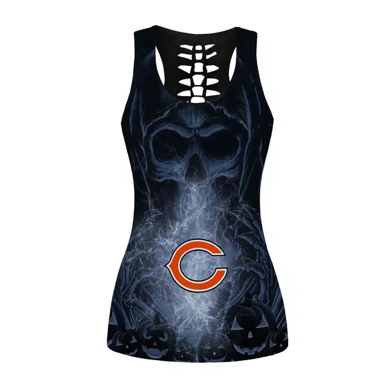 Chicago Bears Women's Hollow Out Tank Top + Legging KL13 - Image 2
