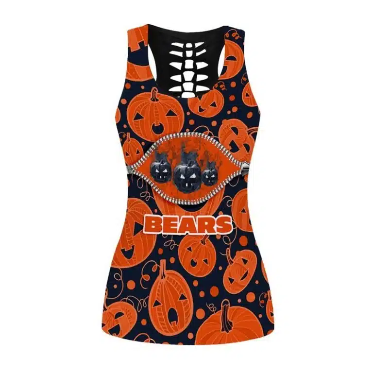 Chicago Bears Women's Hollow Out Tank Top + Legging LE13   - Image 2