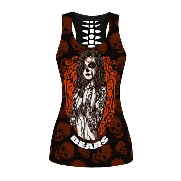 Chicago Bears Women's Hollow Out Tank Top + Legging LY94 - Image 2