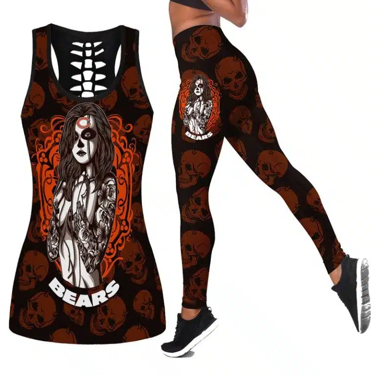 Chicago Bears Women's Hollow Out Tank Top + Legging LY94