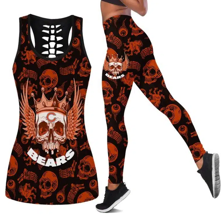Chicago Bears Women's Hollow Out Tank Top + Legging IT85