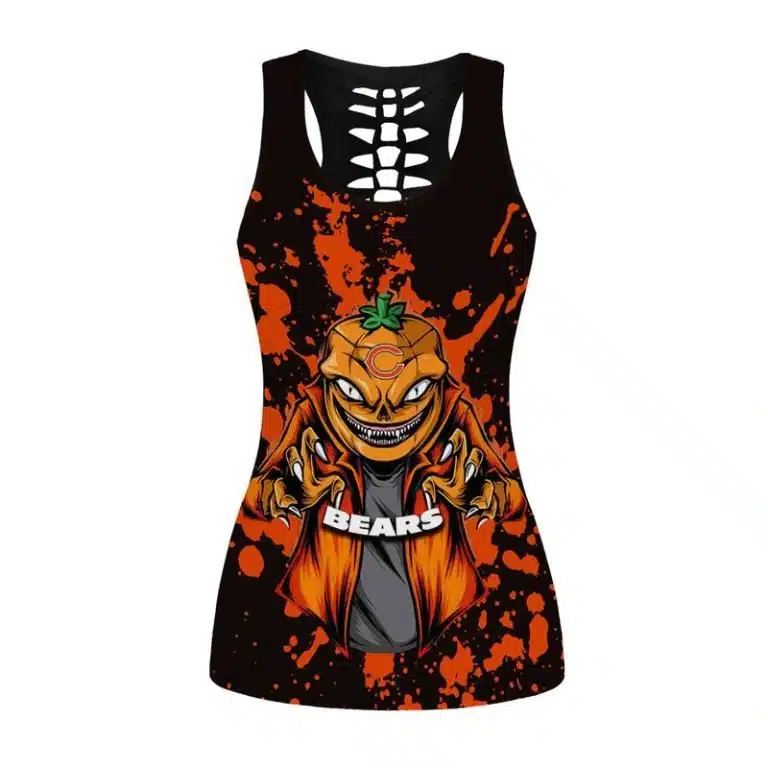 Chicago Bears Women's Hollow Out Tank Top + Legging IE21 - Image 2