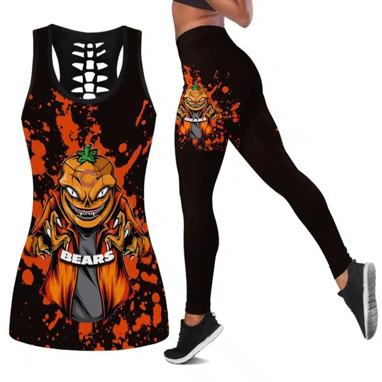 Chicago Bears Women's Hollow Out Tank Top + Legging IE21
