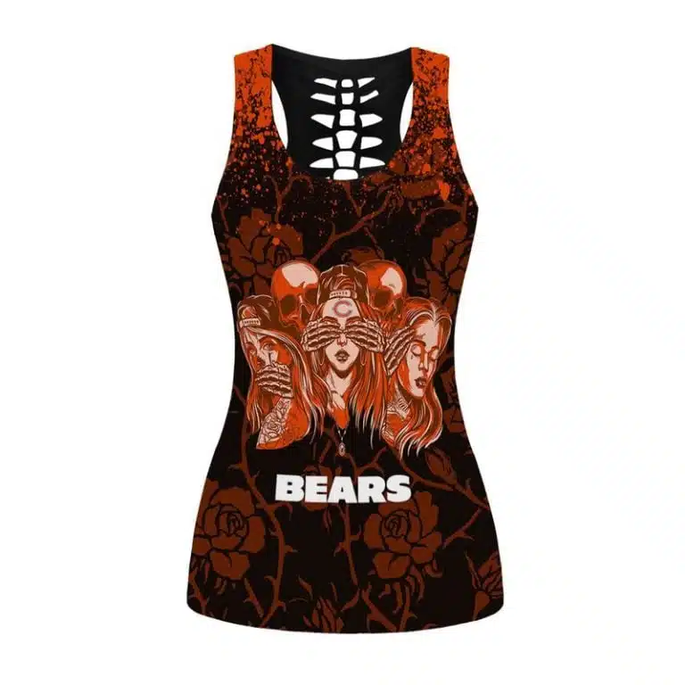 Chicago Bears Women's Hollow Out Tank Top + Legging VS82 - Image 2