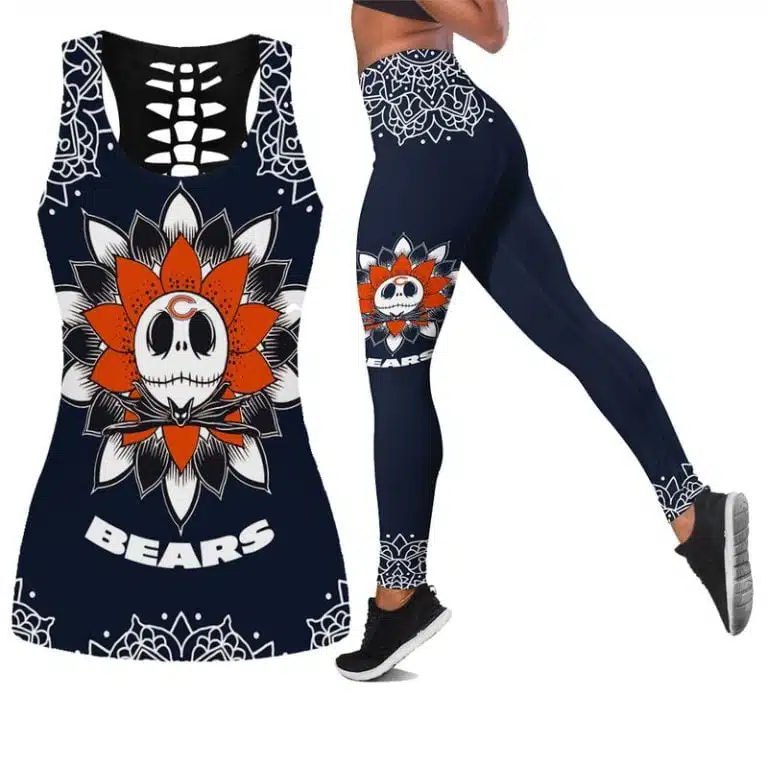 Chicago Bears Women's Hollow Out Tank Top + Legging IE54