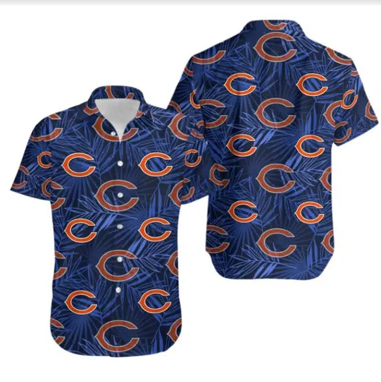 Combo Chicago Bears Button-Up Shirt & Men Shorts KJ13