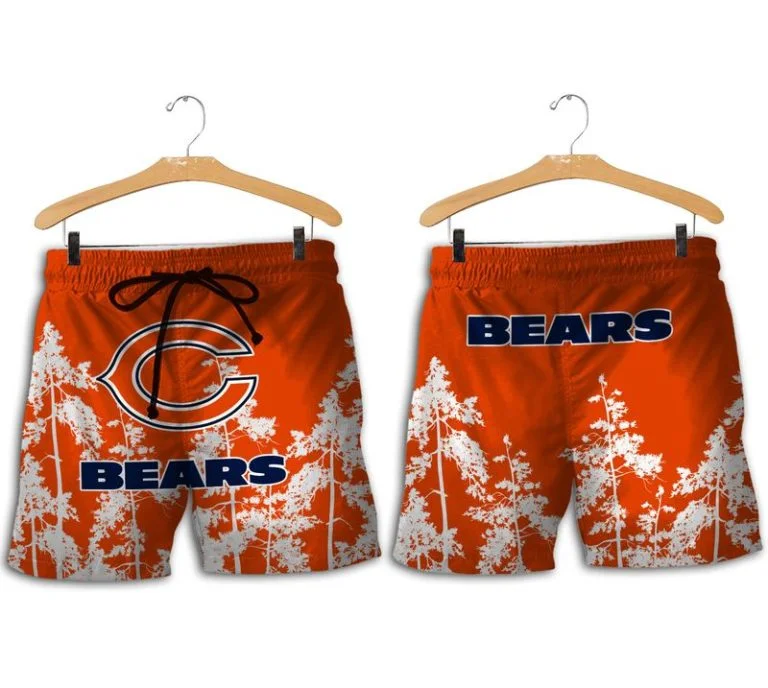 Combo Chicago Bears Button-Up Shirt & Men Shorts JK13 - Image 2